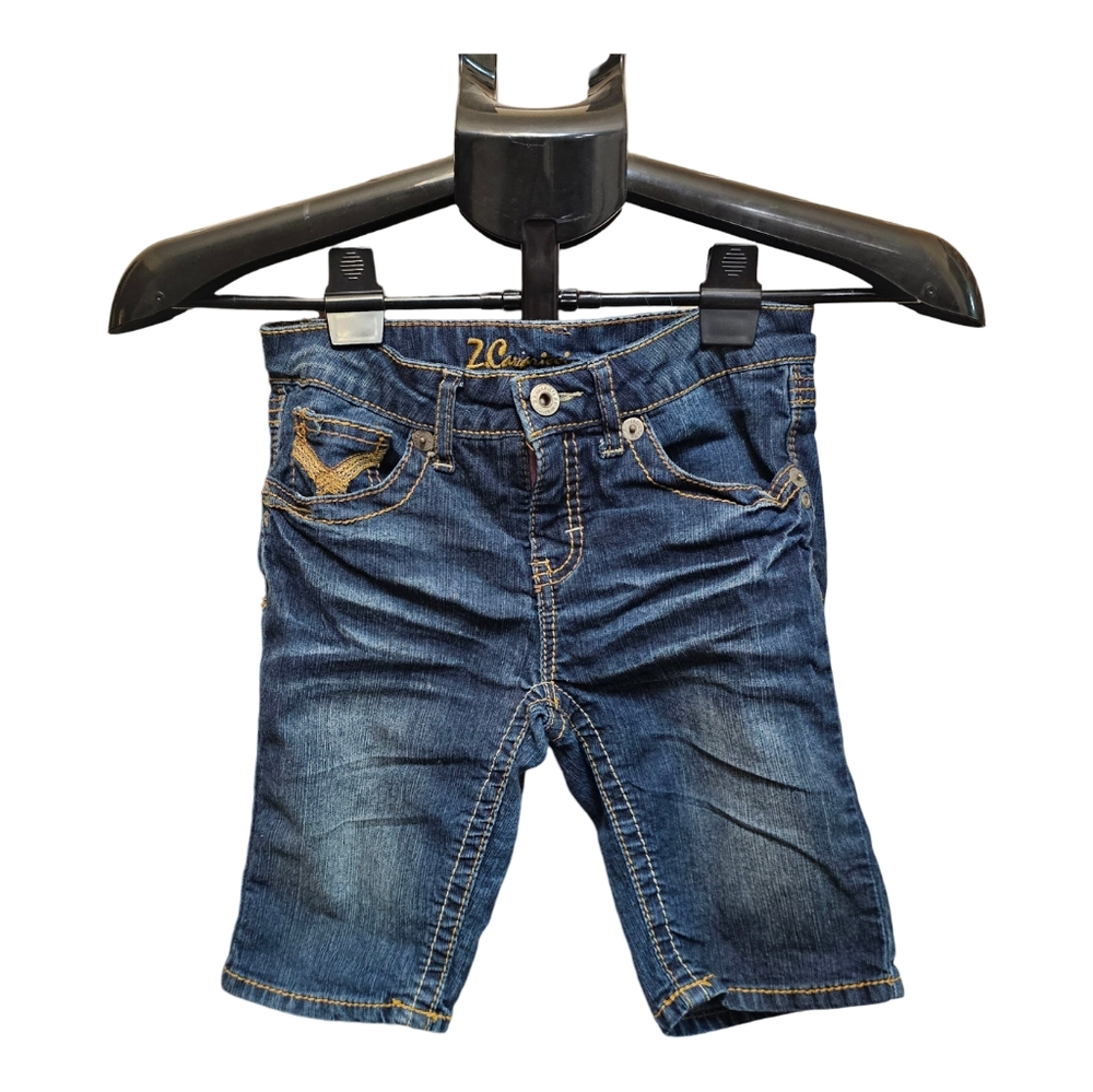 Z. Cavaricci Girls Denim Shorts Size 12 | Dark Wash Jean Bermuda Shorts